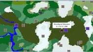 Minecraft players can find a Woodland Mansion and a Ruined Portal very close to spawn with this special seed (Image via chunkbase.com)